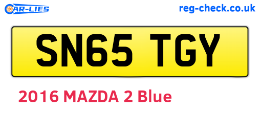 SN65TGY are the vehicle registration plates.