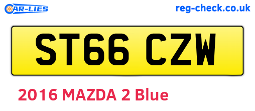 ST66CZW are the vehicle registration plates.