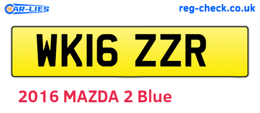 WK16ZZR are the vehicle registration plates.