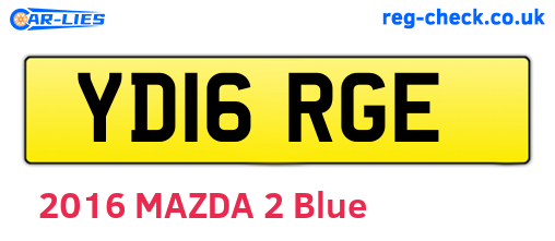 YD16RGE are the vehicle registration plates.
