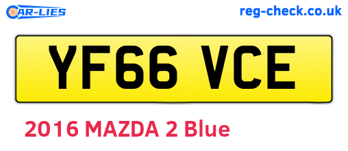 YF66VCE are the vehicle registration plates.