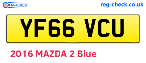 YF66VCU are the vehicle registration plates.