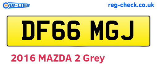 DF66MGJ are the vehicle registration plates.