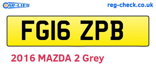 FG16ZPB are the vehicle registration plates.