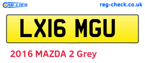 LX16MGU are the vehicle registration plates.
