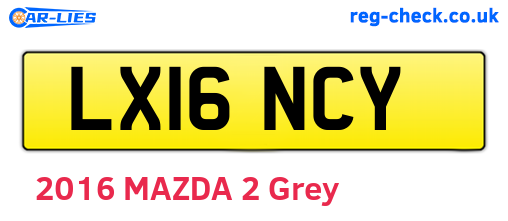 LX16NCY are the vehicle registration plates.