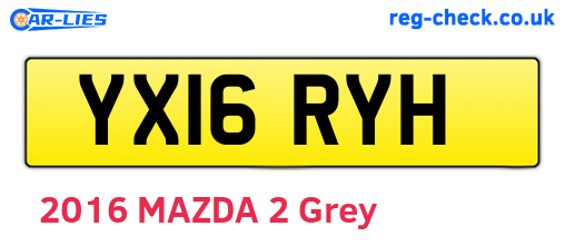 YX16RYH are the vehicle registration plates.