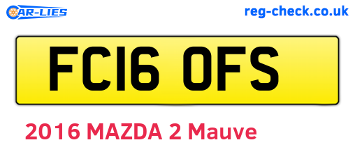 FC16OFS are the vehicle registration plates.
