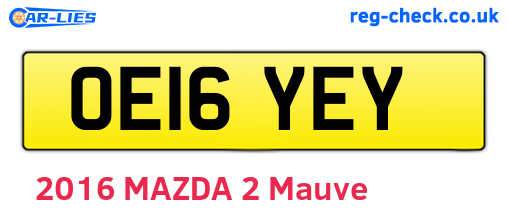 OE16YEY are the vehicle registration plates.
