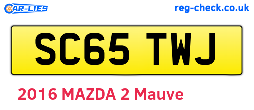 SC65TWJ are the vehicle registration plates.
