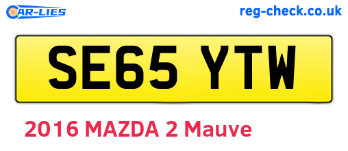 SE65YTW are the vehicle registration plates.