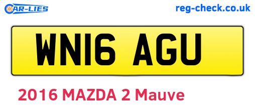 WN16AGU are the vehicle registration plates.