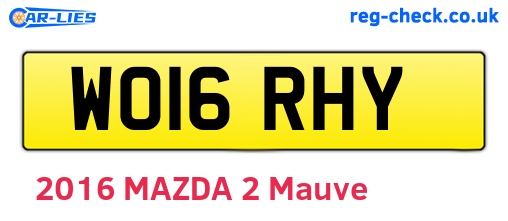 WO16RHY are the vehicle registration plates.