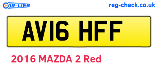 AV16HFF are the vehicle registration plates.