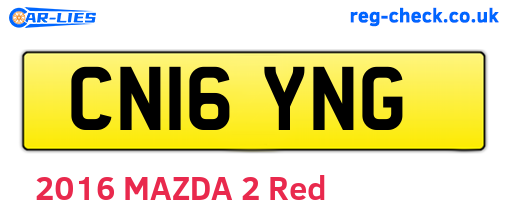 CN16YNG are the vehicle registration plates.