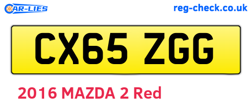 CX65ZGG are the vehicle registration plates.