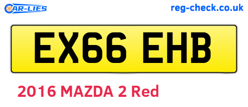 EX66EHB are the vehicle registration plates.