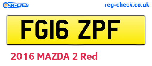 FG16ZPF are the vehicle registration plates.