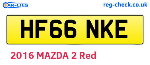 HF66NKE are the vehicle registration plates.