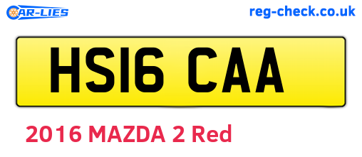 HS16CAA are the vehicle registration plates.
