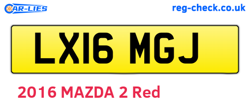 LX16MGJ are the vehicle registration plates.