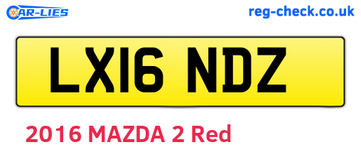 LX16NDZ are the vehicle registration plates.