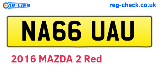 NA66UAU are the vehicle registration plates.