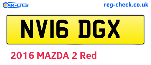 NV16DGX are the vehicle registration plates.