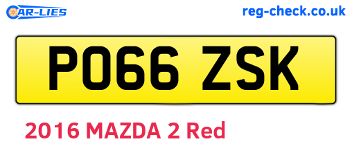 PO66ZSK are the vehicle registration plates.