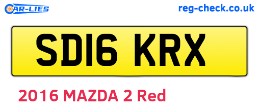SD16KRX are the vehicle registration plates.