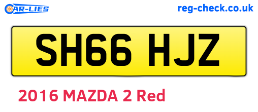 SH66HJZ are the vehicle registration plates.