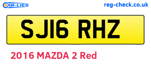 SJ16RHZ are the vehicle registration plates.