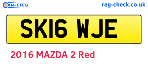 SK16WJE are the vehicle registration plates.