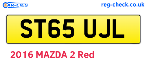 ST65UJL are the vehicle registration plates.