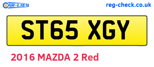 ST65XGY are the vehicle registration plates.