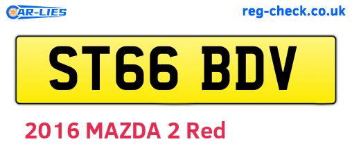 ST66BDV are the vehicle registration plates.