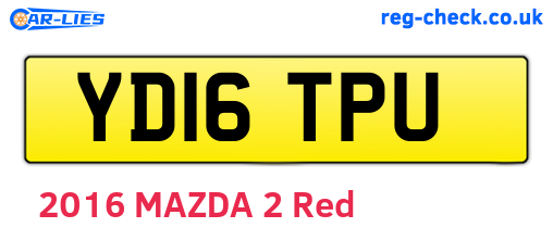 YD16TPU are the vehicle registration plates.