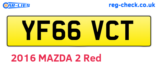YF66VCT are the vehicle registration plates.