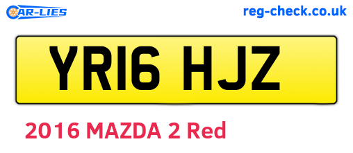 YR16HJZ are the vehicle registration plates.