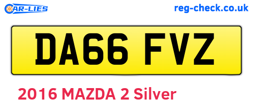 DA66FVZ are the vehicle registration plates.