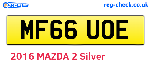 MF66UOE are the vehicle registration plates.
