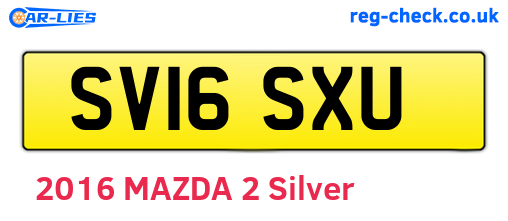SV16SXU are the vehicle registration plates.