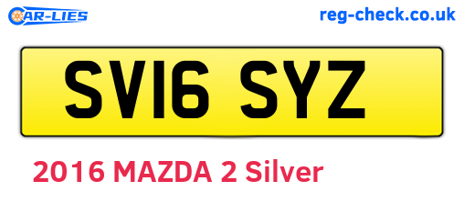 SV16SYZ are the vehicle registration plates.