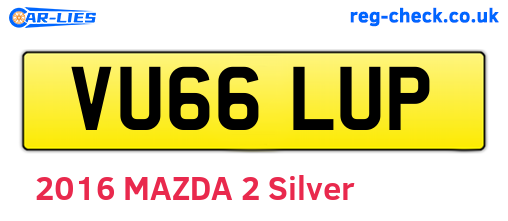 VU66LUP are the vehicle registration plates.