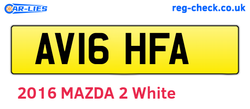 AV16HFA are the vehicle registration plates.