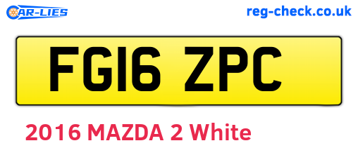 FG16ZPC are the vehicle registration plates.