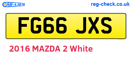 FG66JXS are the vehicle registration plates.