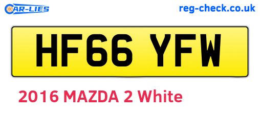 HF66YFW are the vehicle registration plates.