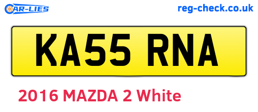 KA55RNA are the vehicle registration plates.
