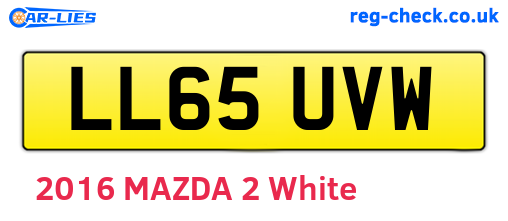 LL65UVW are the vehicle registration plates.